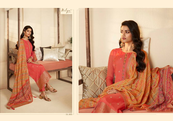 Saira Vol 4 Organza Jaquard  Designer Suit Catalog